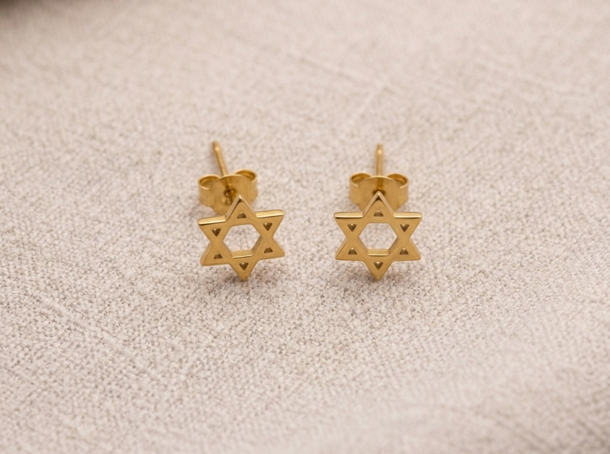 The Magen David Gold Stud Earrings