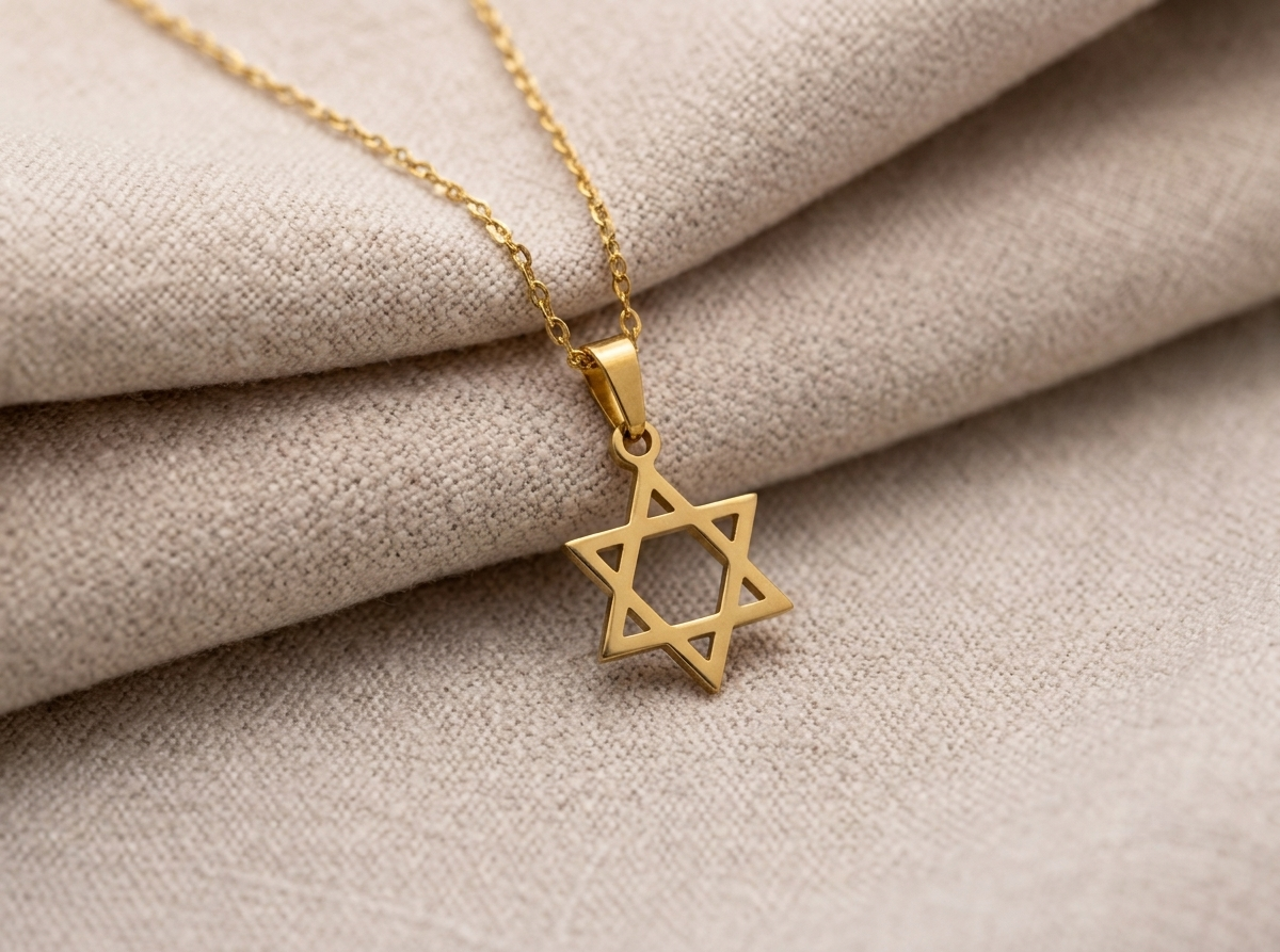 The Gold Star of David Necklace